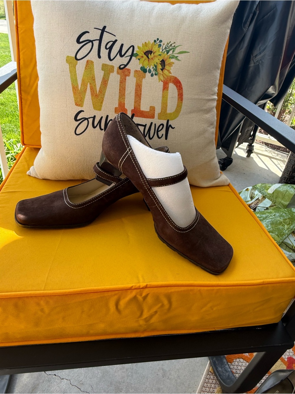 Bandolino Brown Suede Mary Jane Flats